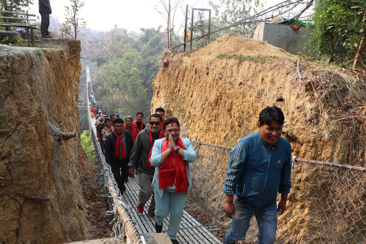झोलुङ्गे पुलले जोडियो कार्यविनायक र मछिन्द्रबहाल