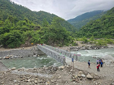 सङ्खुवा खोलामा बेलिब्रिज जडान